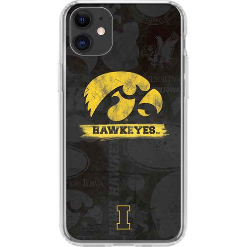 University of Iowa Hawkeyes Distressed Logo iPhone 11 Clear Case