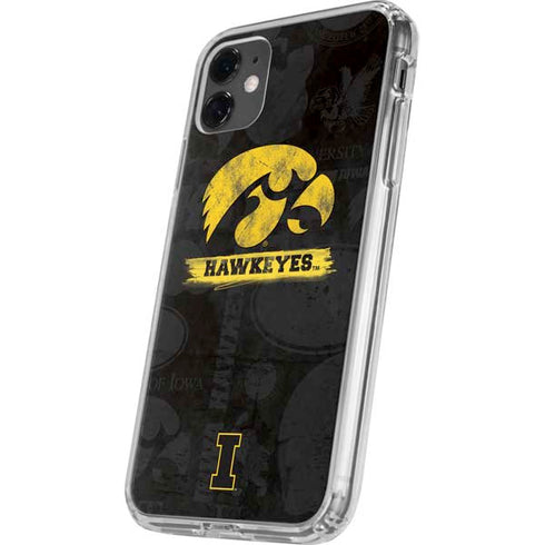 University of Iowa Hawkeyes Distressed Logo iPhone 11 Clear Case