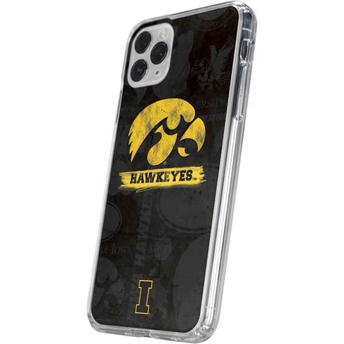 University of Iowa Hawkeyes Distressed Logo iPhone 11 Pro Clear Case