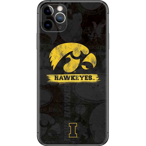 University of Iowa Hawkeyes Distressed Logo iPhone 11 Pro Max Skin