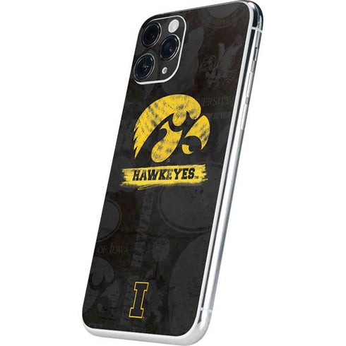 University of Iowa Hawkeyes Distressed Logo iPhone 11 Pro Skin