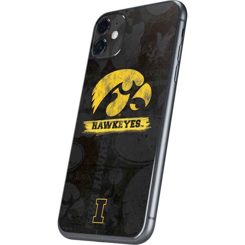 University of Iowa Hawkeyes Distressed Logo iPhone 11 Skin