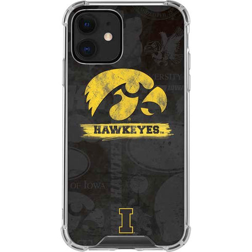 University of Iowa Hawkeyes Distressed Logo iPhone 12 Clear Case