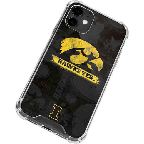 University of Iowa Hawkeyes Distressed Logo iPhone 12 Clear Case