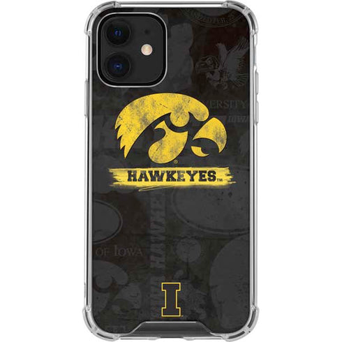 University of Iowa Hawkeyes Distressed Logo iPhone 12 Mini Clear Case