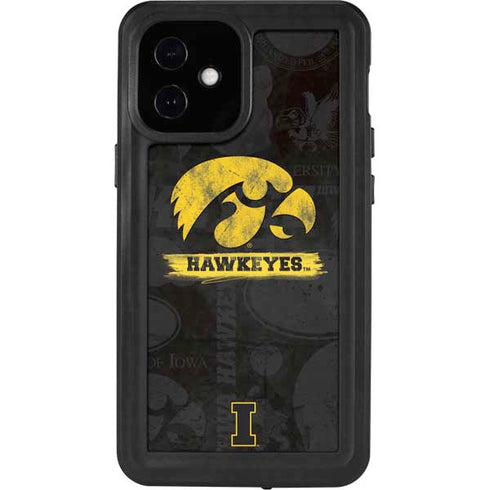 University of Iowa Hawkeyes Distressed Logo iPhone 12 Mini Waterproof Case