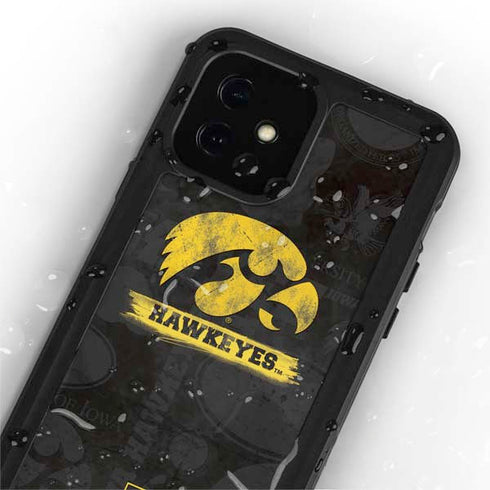 University of Iowa Hawkeyes Distressed Logo iPhone 12 Mini Waterproof Case