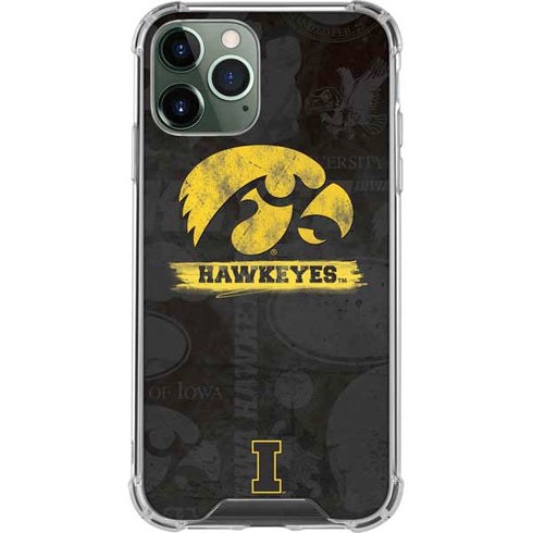 University of Iowa Hawkeyes Distressed Logo iPhone 12 Pro Clear Case