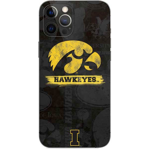 University of Iowa Hawkeyes Distressed Logo iPhone 12 Pro Max Skin