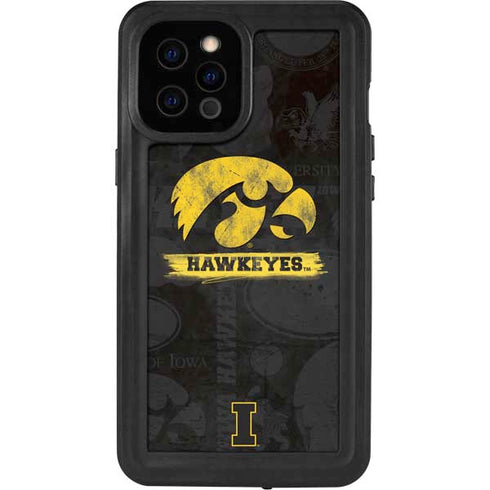 University of Iowa Hawkeyes Distressed Logo iPhone 12 Pro Max Waterproof Case
