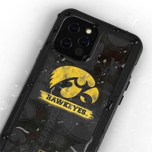 University of Iowa Hawkeyes Distressed Logo iPhone 12 Pro Waterproof Case
