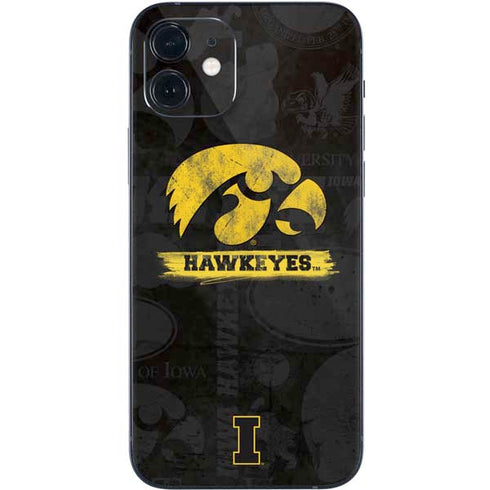 University of Iowa Hawkeyes Distressed Logo iPhone 12 Skin