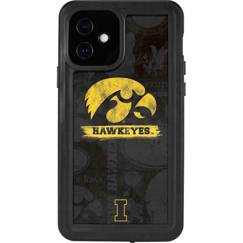 University of Iowa Hawkeyes Distressed Logo iPhone 12 Waterproof Case