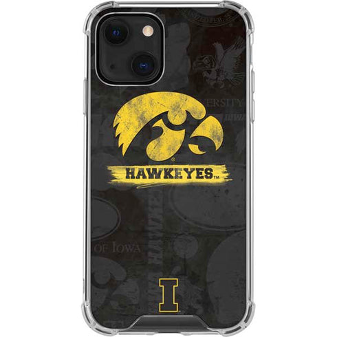 University of Iowa Hawkeyes Distressed Logo iPhone 13 Clear Case