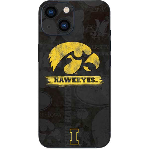 University of Iowa Hawkeyes Distressed Logo iPhone 13 Mini Skin