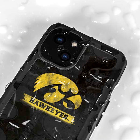 University of Iowa Hawkeyes Distressed Logo iPhone 13 Mini Waterproof Case