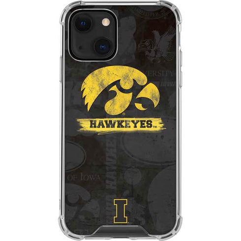 University of Iowa Hawkeyes Distressed Logo iPhone 14 Clear Case