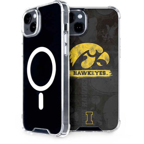 University of Iowa Hawkeyes Distressed Logo iPhone 15 MagSafe Case