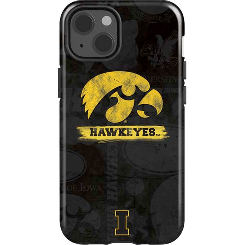 University of Iowa Hawkeyes Distressed Logo iPhone 15 Impact Case