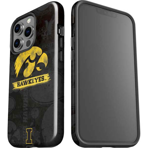 University of Iowa Hawkeyes Distressed Logo iPhone 14 Pro Impact Case