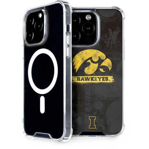 University of Iowa Hawkeyes Distressed Logo iPhone 15 Pro MagSafe Case