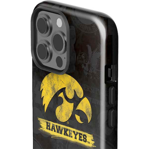 University of Iowa Hawkeyes Distressed Logo iPhone 15 Pro Max Impact Case