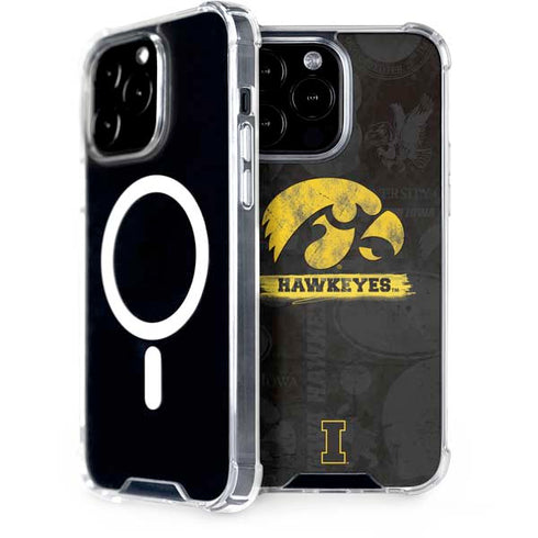 University of Iowa Hawkeyes Distressed Logo iPhone 15 Pro Max MagSafe Case