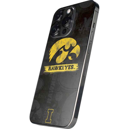 University of Iowa Hawkeyes Distressed Logo iPhone 14 Pro Max Skin