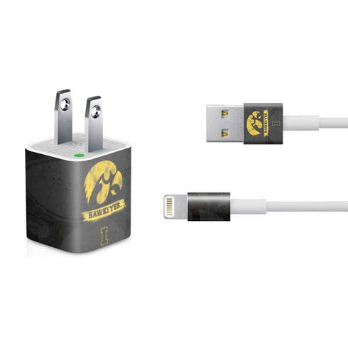 University of Iowa Hawkeyes Distressed Logo iPhone Charger (5W USB) Skin