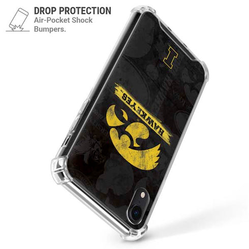 University of Iowa Hawkeyes Distressed Logo iPhone XR Clear Case