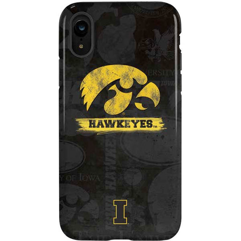 University of Iowa Hawkeyes Distressed Logo iPhone XR Pro Case