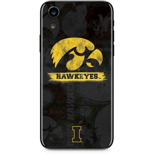 University of Iowa Hawkeyes Distressed Logo iPhone XR Skin