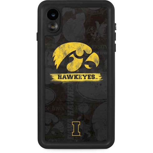 University of Iowa Hawkeyes Distressed Logo iPhone XR Waterproof Case