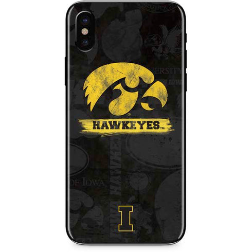 University of Iowa Hawkeyes Distressed Logo iPhone XS Skin