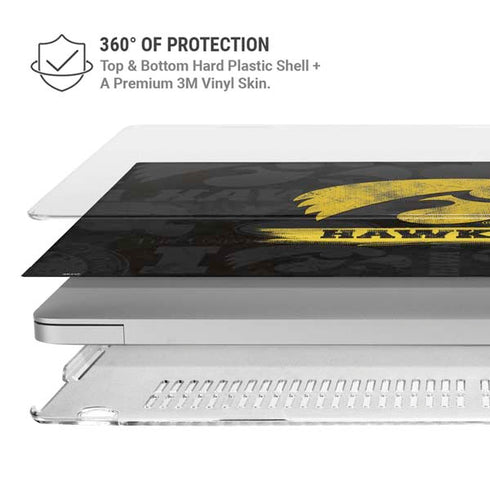 University of Iowa Hawkeyes Distressed Logo MacBook Air 15in (2023-2025) Case plus Skin