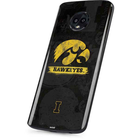 University of Iowa Hawkeyes Distressed Logo Moto G6 Skin