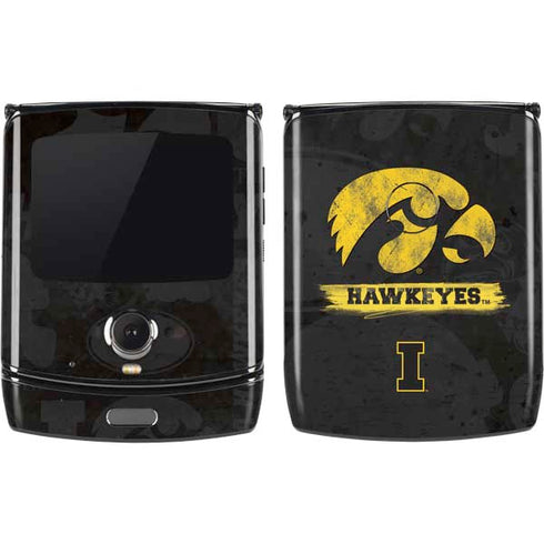University of Iowa Hawkeyes Distressed Logo Motorola RAZR Skin