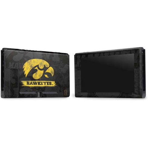 University of Iowa Hawkeyes Distressed Logo Nintendo Switch Bundle Skin