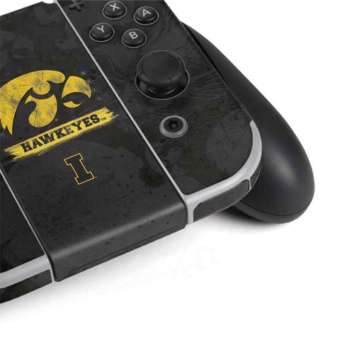 University of Iowa Hawkeyes Distressed Logo Nintendo Switch OLED (2021) Skin