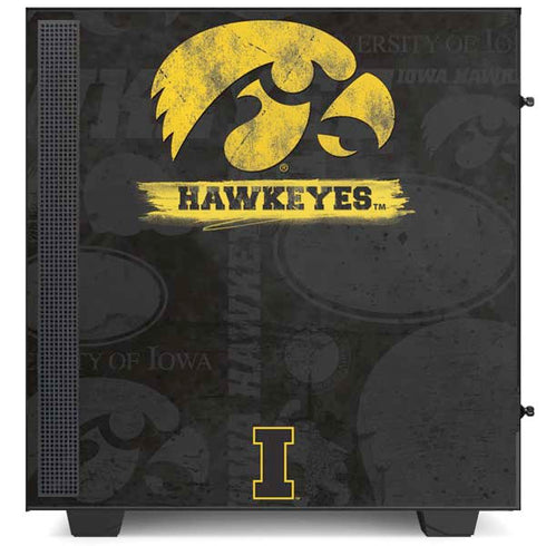 University of Iowa Hawkeyes Distressed Logo NZXT H510 Compact ATX Mid-Tower Case Skin