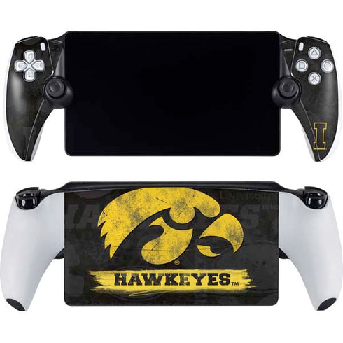 University of Iowa Hawkeyes Distressed Logo PlayStation Portal Remote Player Skin