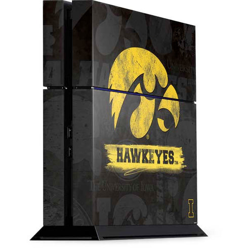 University of Iowa Hawkeyes Distressed Logo PS4 Console Skin