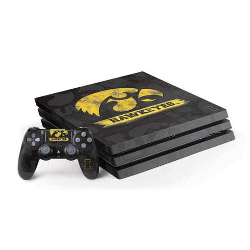 University of Iowa Hawkeyes Distressed Logo PS4 Pro Bundle Skin