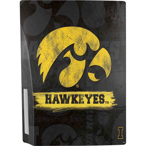 University of Iowa Hawkeyes Distressed Logo PS5 Console Skin