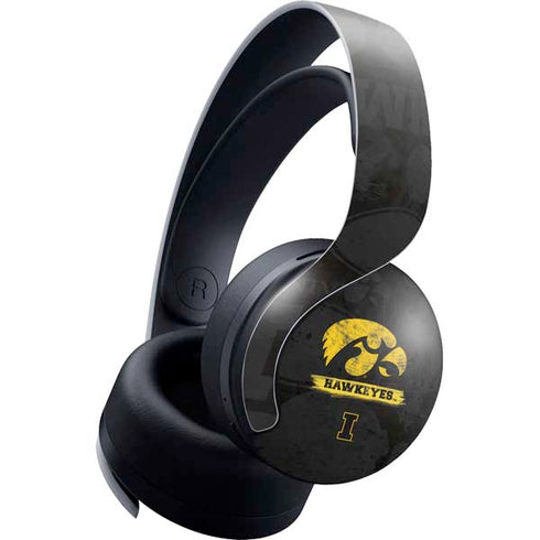 University of Iowa Hawkeyes Distressed Logo PULSE 3D Wireless Headset for PS5 Skin