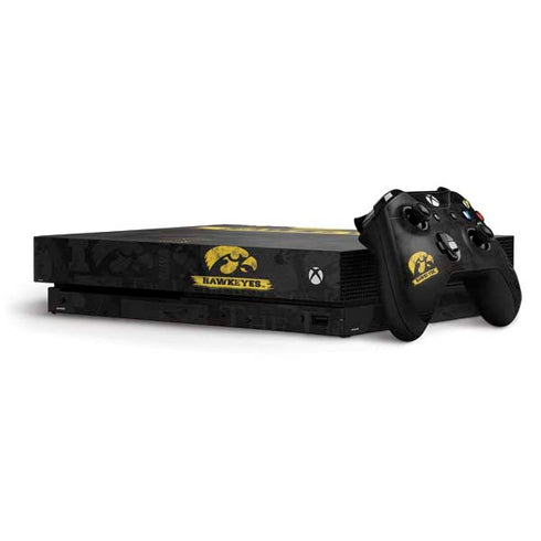 University of Iowa Hawkeyes Distressed Logo Xbox One X Bundle Skin