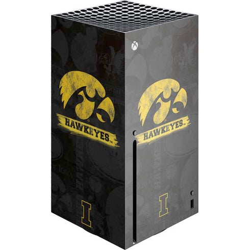 University of Iowa Hawkeyes Distressed Logo Xbox Series X Console Skin