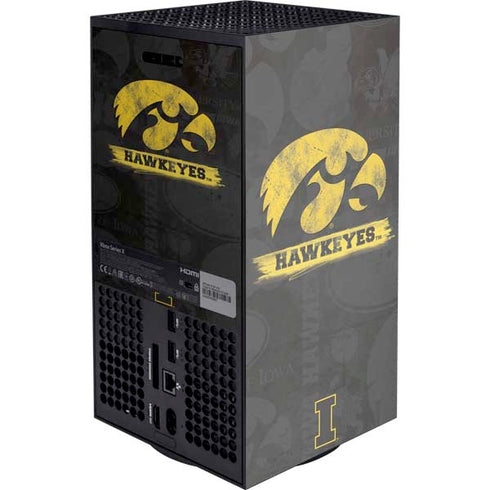 University of Iowa Hawkeyes Distressed Logo Xbox Series X Console Skin