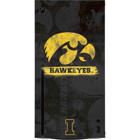 University of Iowa Hawkeyes Distressed Logo Xbox Series X Console Skin