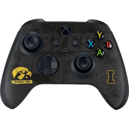 University of Iowa Hawkeyes Distressed Logo Xbox Series X Controller Skin